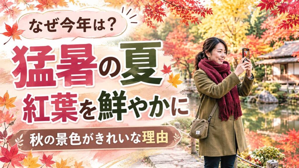 2026年紅葉の見頃を調べながら旅行計画を立てる女性、紅葉スポットのマップを広げている