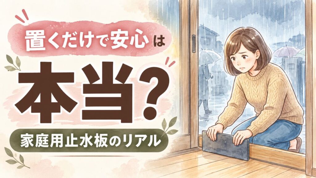 止水板 家庭用 効果を確認する玄関先の親子のイメージ