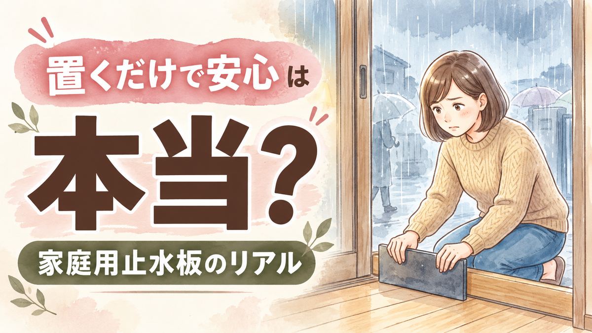 止水板 家庭用 効果を確認する玄関先の親子のイメージ