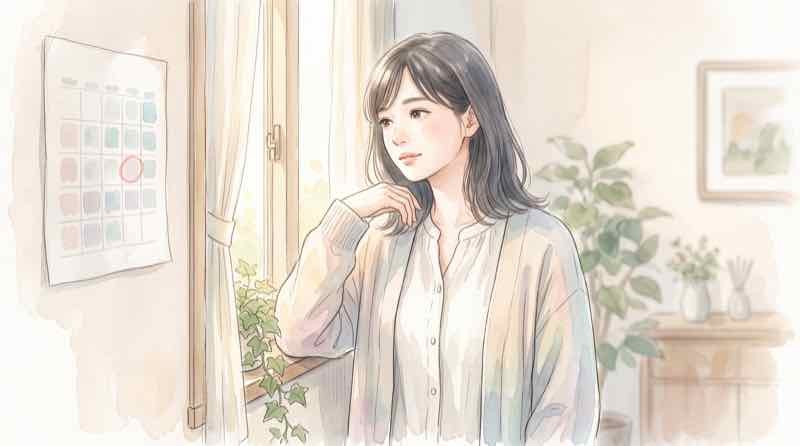 肩の痛みが気になり整形外科の受診を考える女性のイラスト