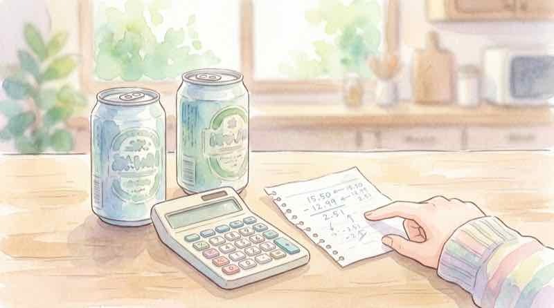 酒税改正2026でビールの値段や買い時を確認する女性のイメージ