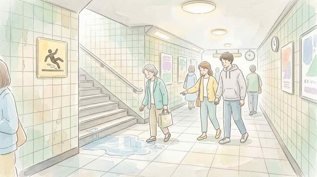 地下街の浸水リスクを説明するイラスト