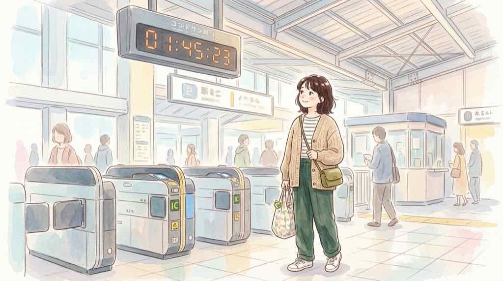 タッチでエキナカで改札を通過するSuica利用シーン