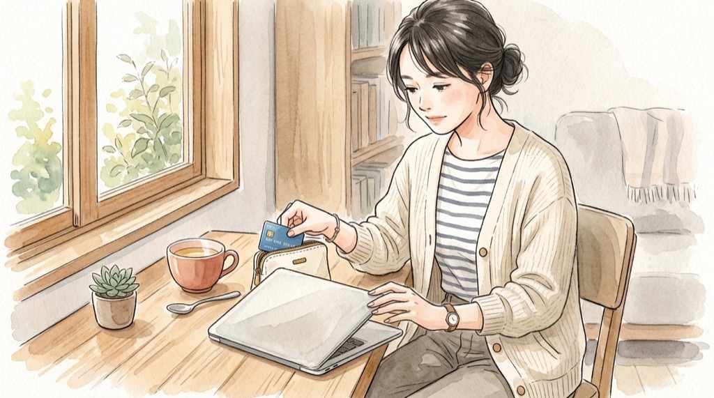 ホテル予約の偽メッセージのリンクを押してしまい落ち着いて対処する女性