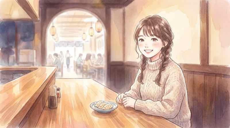 トフロム八重洲 ミッドタウン八重洲 違いを飲食店のカウンターで感じる女性