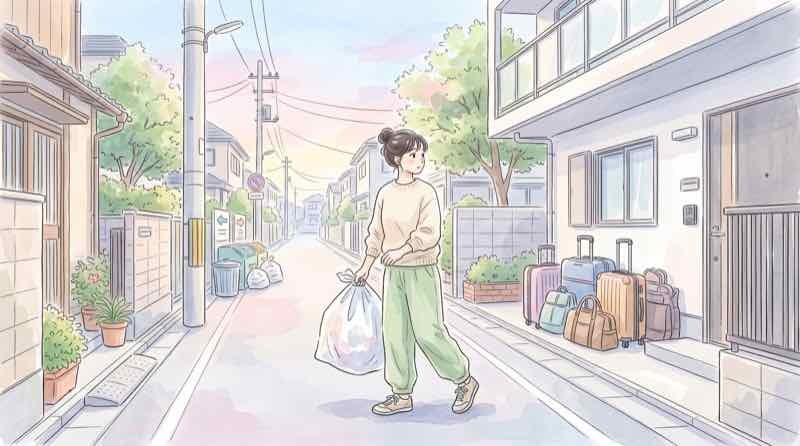 東京の住宅街で民泊のごみ出しや夜間の物音に戸惑うご近所の女性