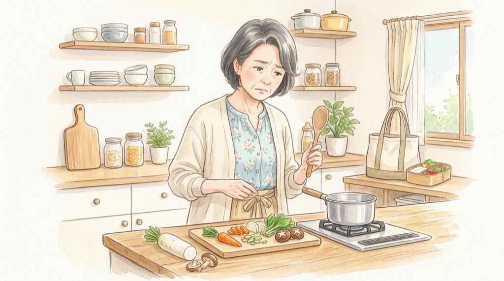 家族の変化に気づく場面のやさしいイラスト