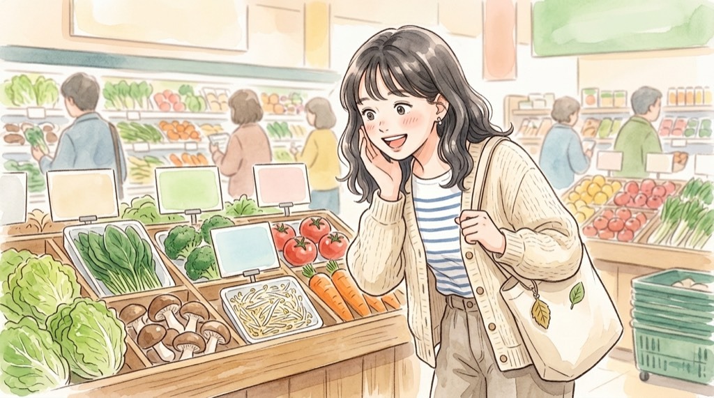 豆苗が値上がりしない理由を調べているちこのイラスト