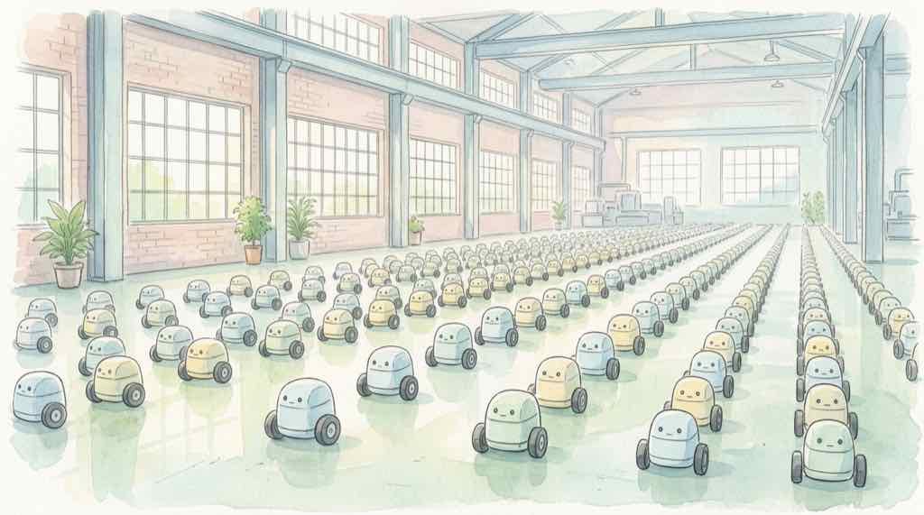 トヨタ ロボット 40万台の導入計画をイメージしたイラスト