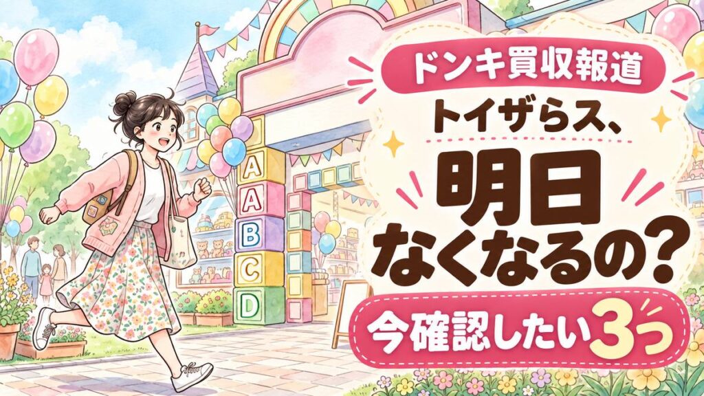 トイザらス ドンキ買収報道で不安になり、おもちゃ売り場に駆け寄る女性