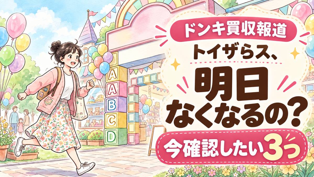 トイザらス ドンキ買収報道で不安になり、おもちゃ売り場に駆け寄る女性