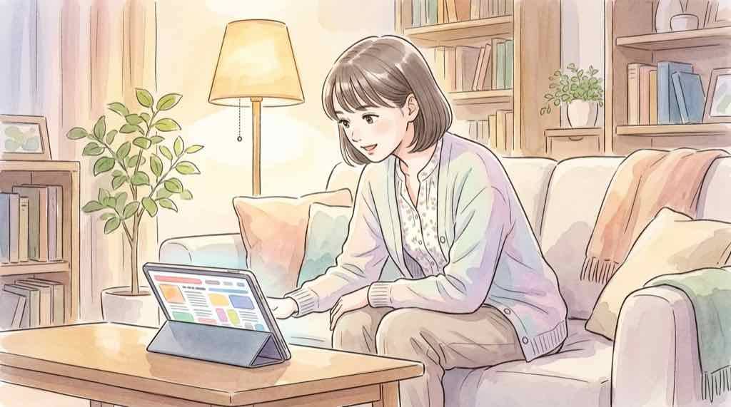 つるとんたん買収のニュースを見て驚く女性のイメージ