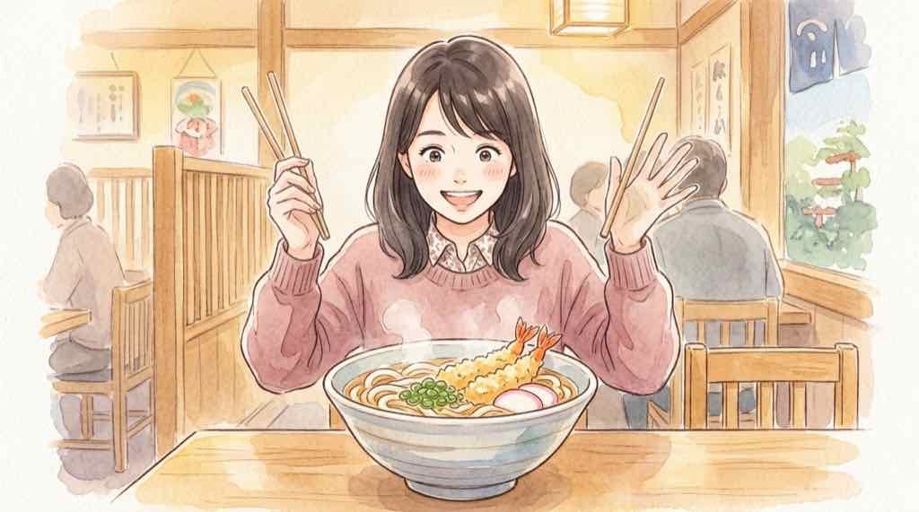 つるとんたんの3玉無料うどんと大きな器のイメージ
