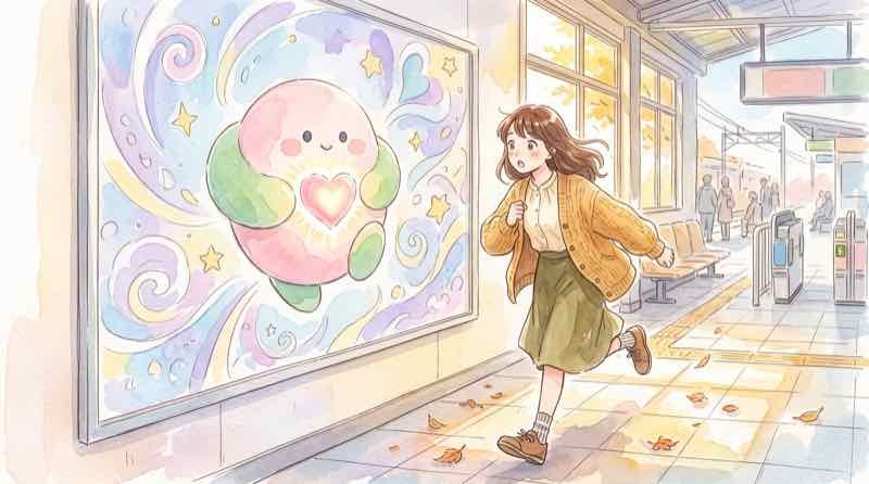 トゥンクトゥンクとは何かをやさしく解説、GREEN×EXPO 2027のポスターを指さす笑顔の女性