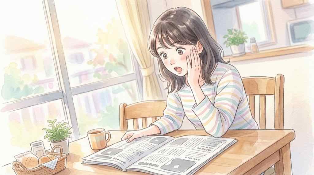 山岡家 値上げ 2026を知って驚く様子の女性イラスト