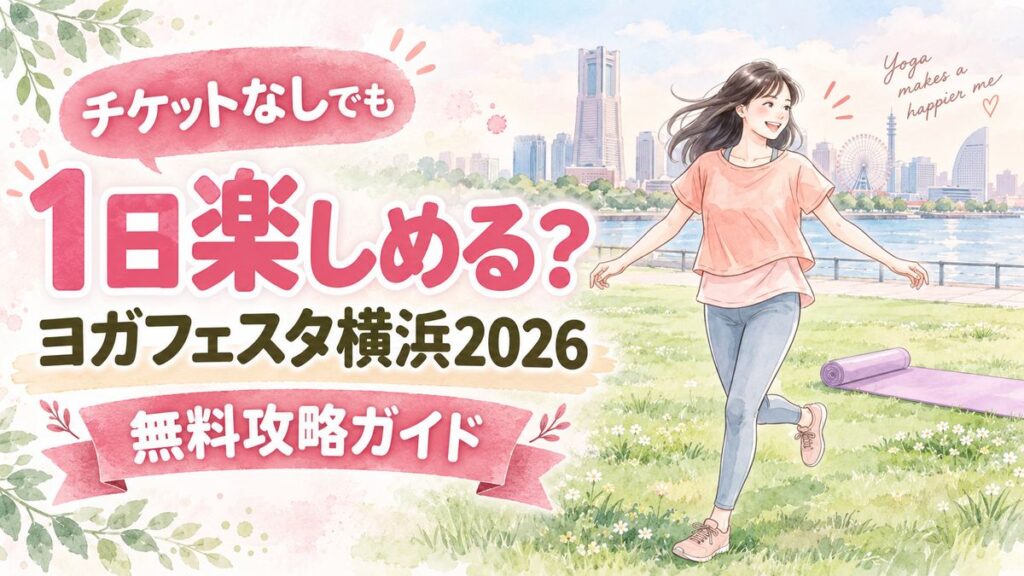 ヨガフェスタ横浜2026を無料で楽しむ初心者女性のイメージ