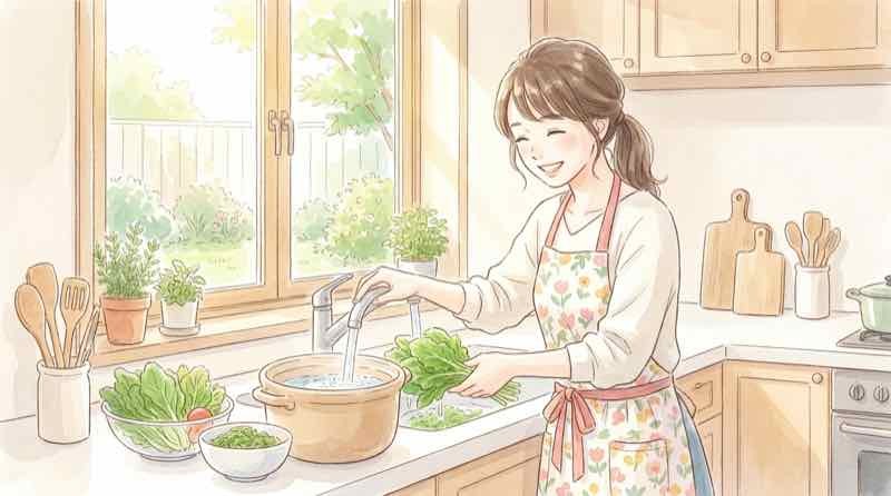 横浜市 水道水を安全に使う暮らしのイラスト