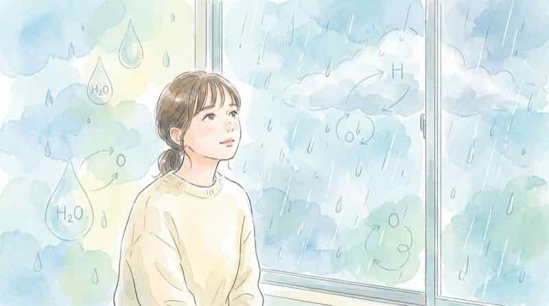 トリクロロ酢酸の仕組みを説明する暮らしのイラスト