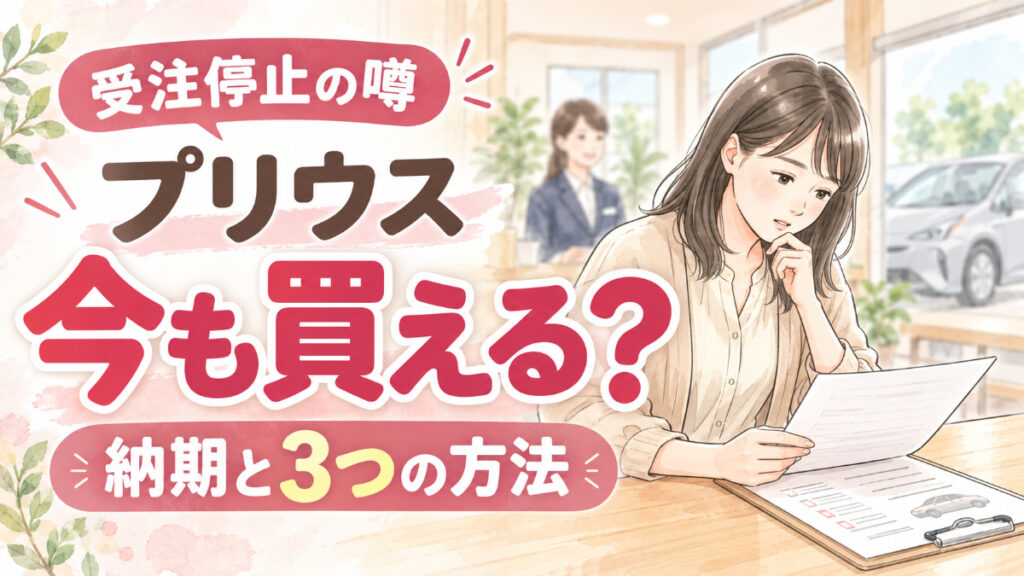 プリウス受注停止の最新状況と今買う方法を調べる女性