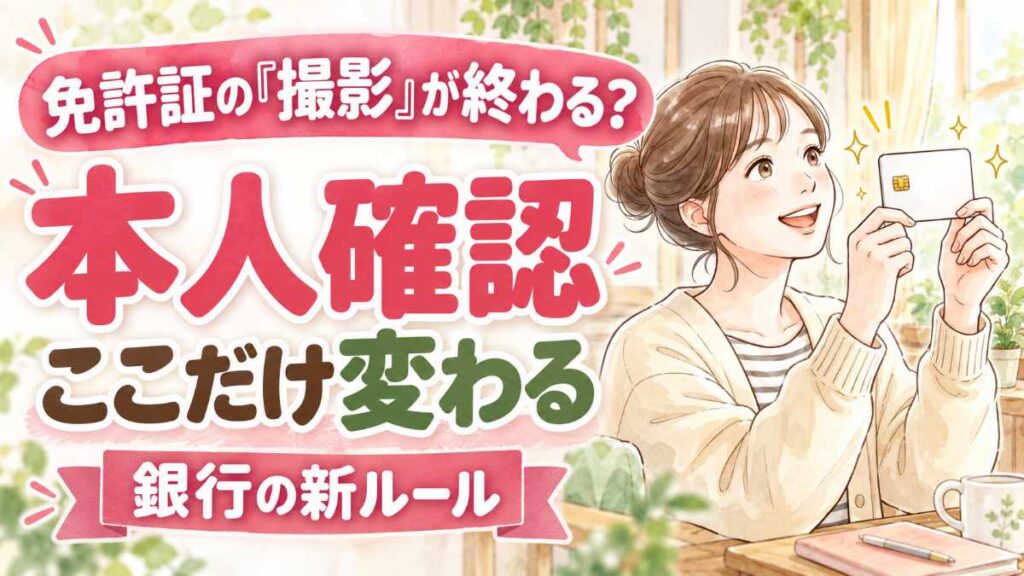銀行 免許証 撮影 廃止の本人確認をスマホで進める様子