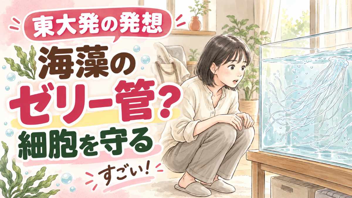 セルファイバーとは？極細のゼリー状チューブで細胞を守る技術のイメージ図