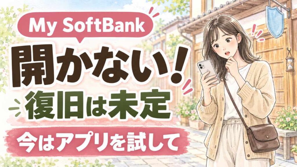 My SoftBank 開かない時の原因と対処法を落ち着いて確かめる女性