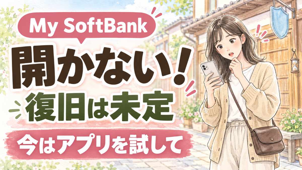 My SoftBank 開かない時の原因と対処法を落ち着いて確かめる女性