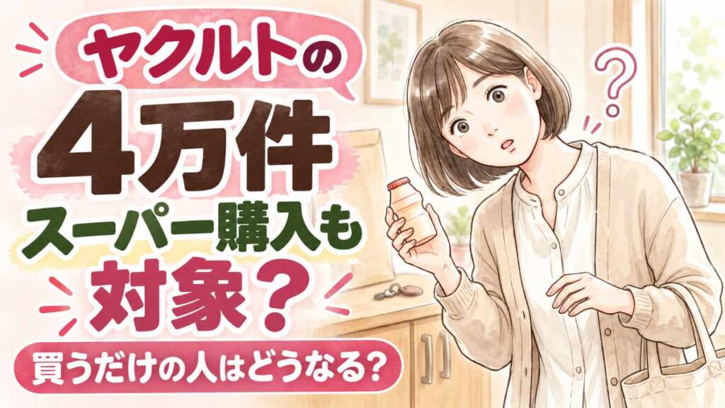 ヤクルト情報漏洩の対象かを確認する女性のイラスト