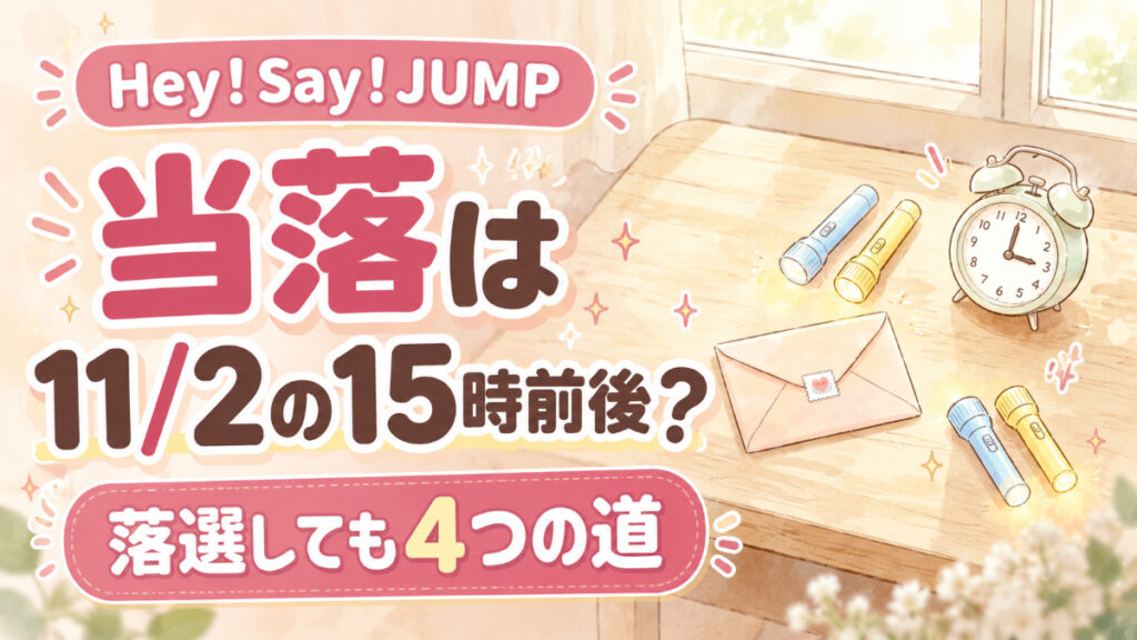 Hey!Say!JUMP当落はいつ何時?11月2日と落選後の復活当選