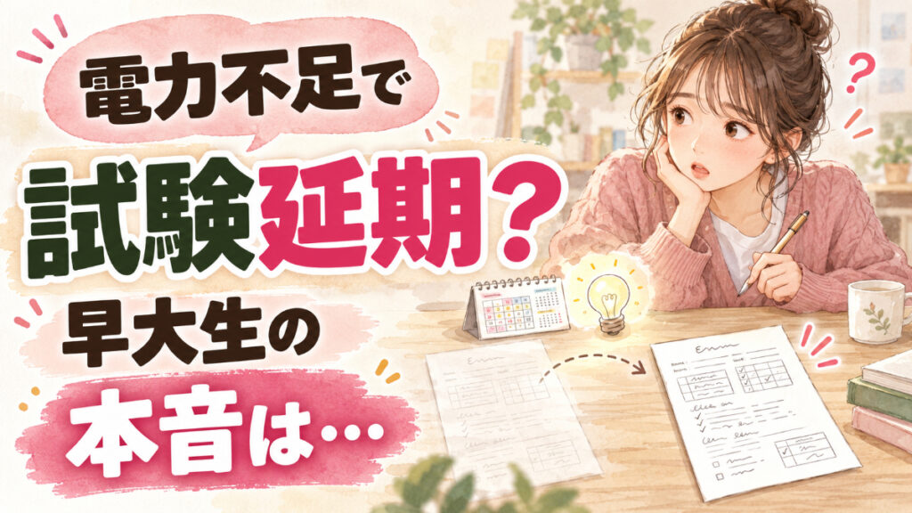 早稲田大学 試験 延期の理由を知って電力の使い方を考える女性のイメージ