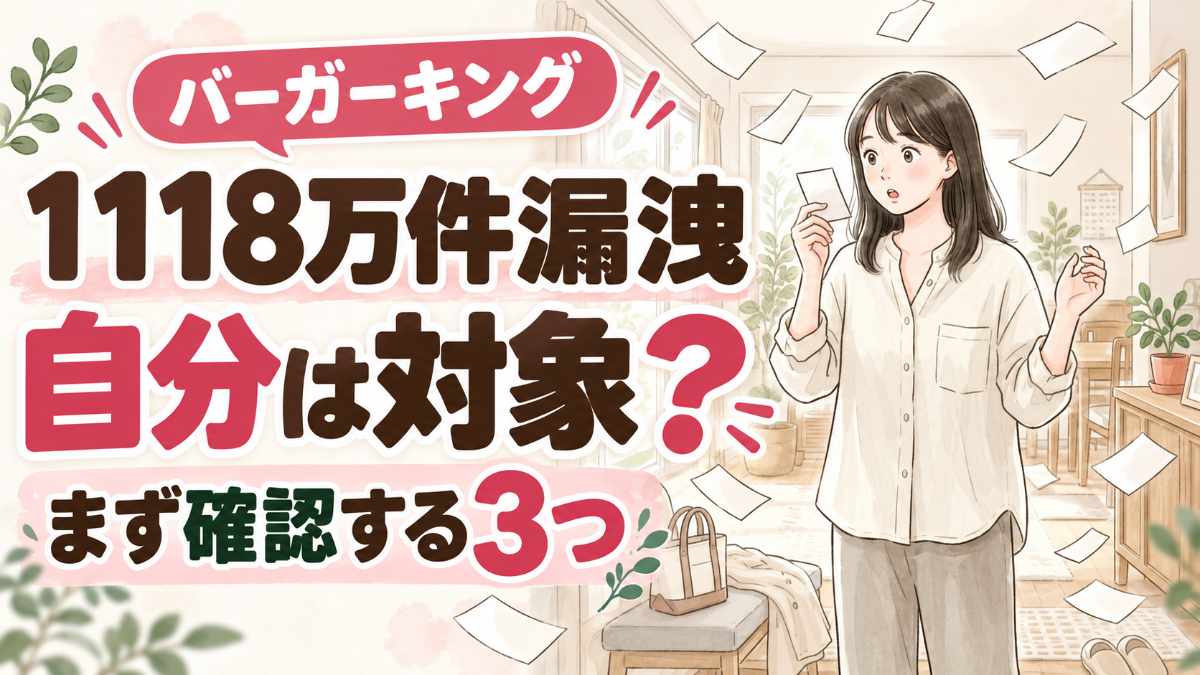 バーガーキング 情報漏洩で利用者が今すぐ確認する3つの行動
