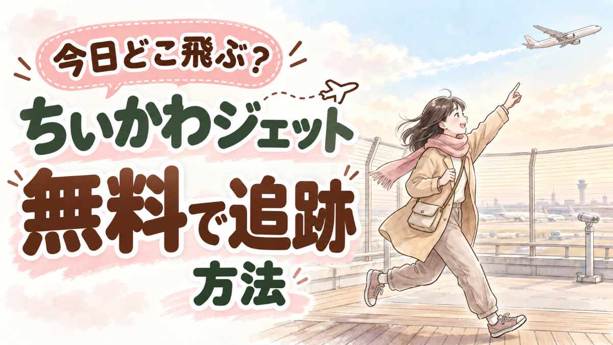 ANAちいかわジェットの最新情報を調べるイメージを表した水彩イラスト