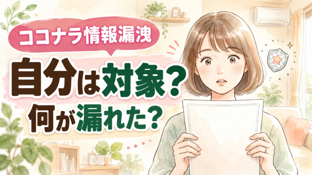 ココナラ情報漏洩で自分は対象か不安を整理する30代女性
