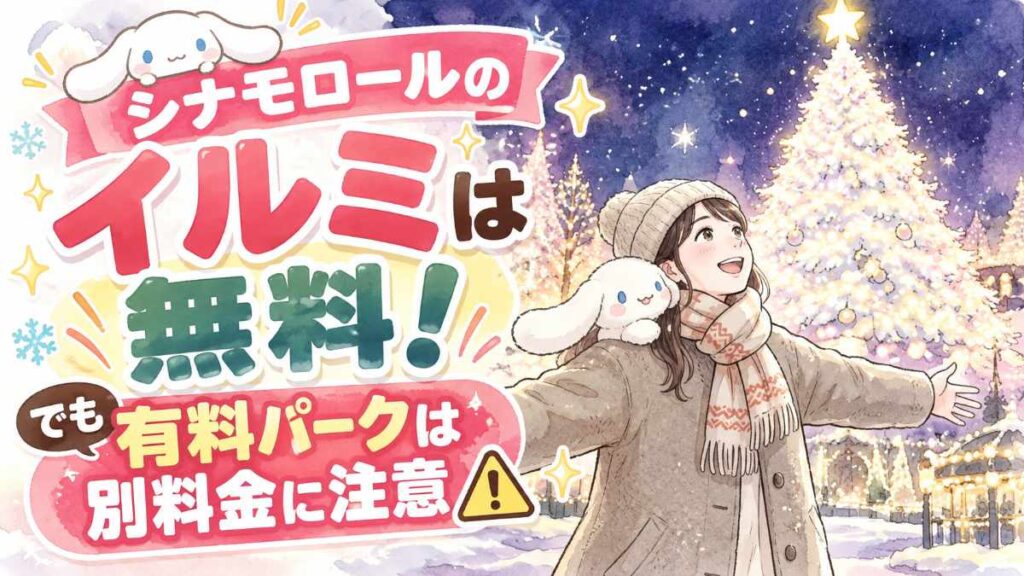 東京ドームシティ シナモロール イルミネーション2026 無料で楽しめるTOKYO SNOW DOME CITY