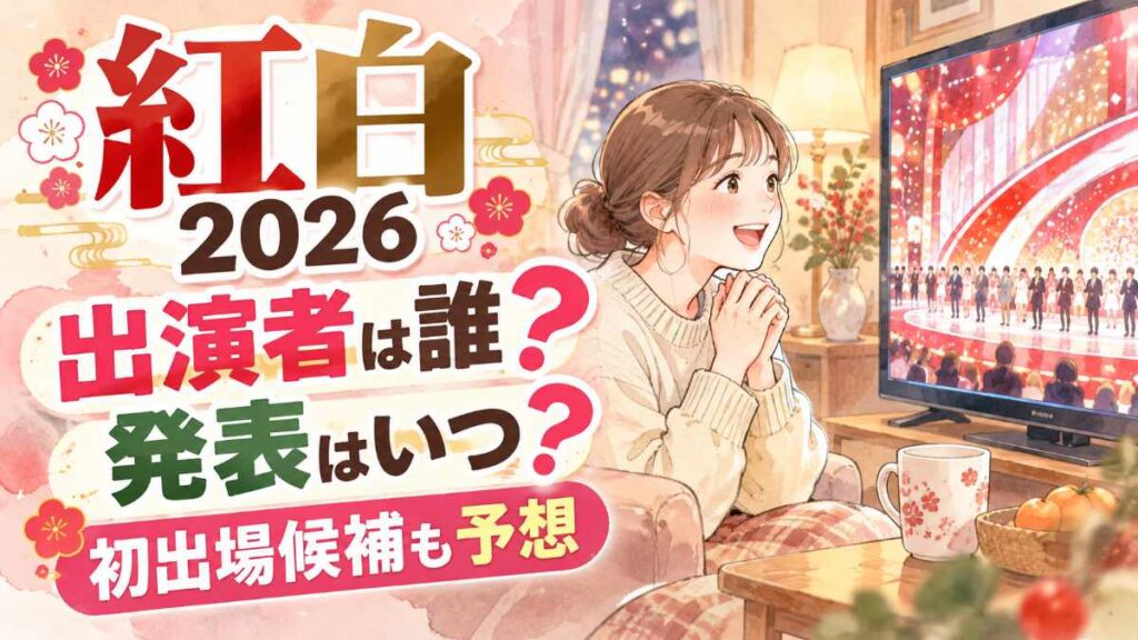 紅白歌合戦2026の出演者発表を楽しみに待つ女性のイメージ