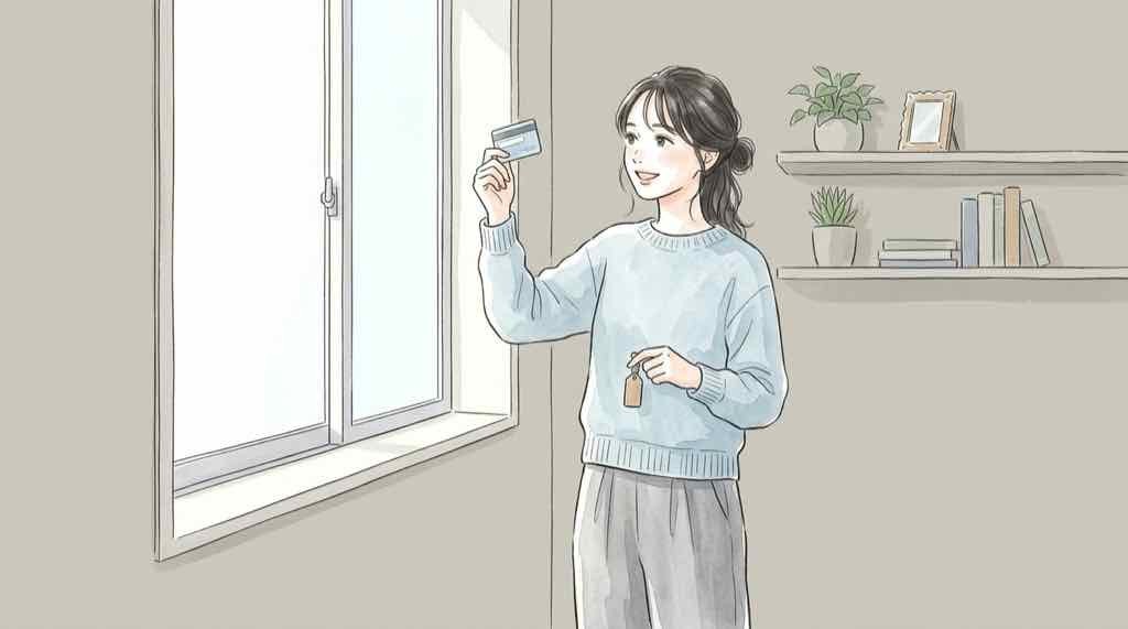 アバハウス情報漏洩でクレジットカードとパスワードを確認する女性
