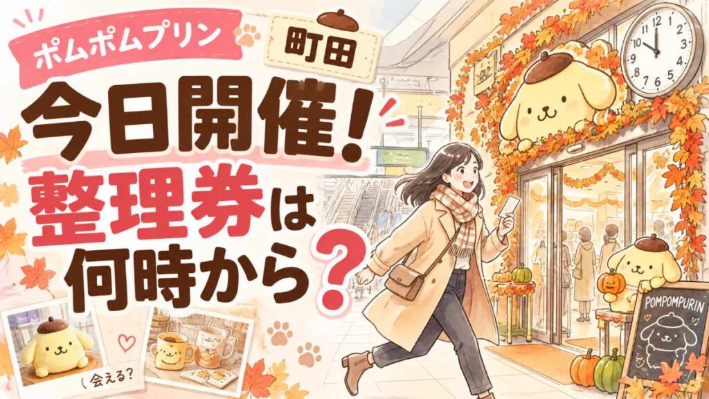 ポムポムプリン町田の整理券は何時から？今日10月12日のイベント当日案内
