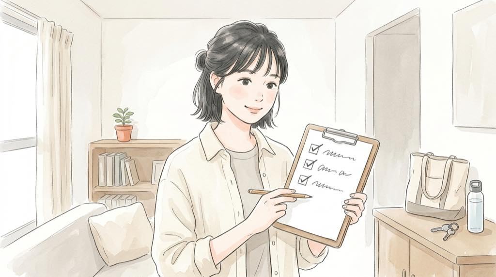 イオンの情報漏洩で自分が対象か確認する、チェックリストを見る女性