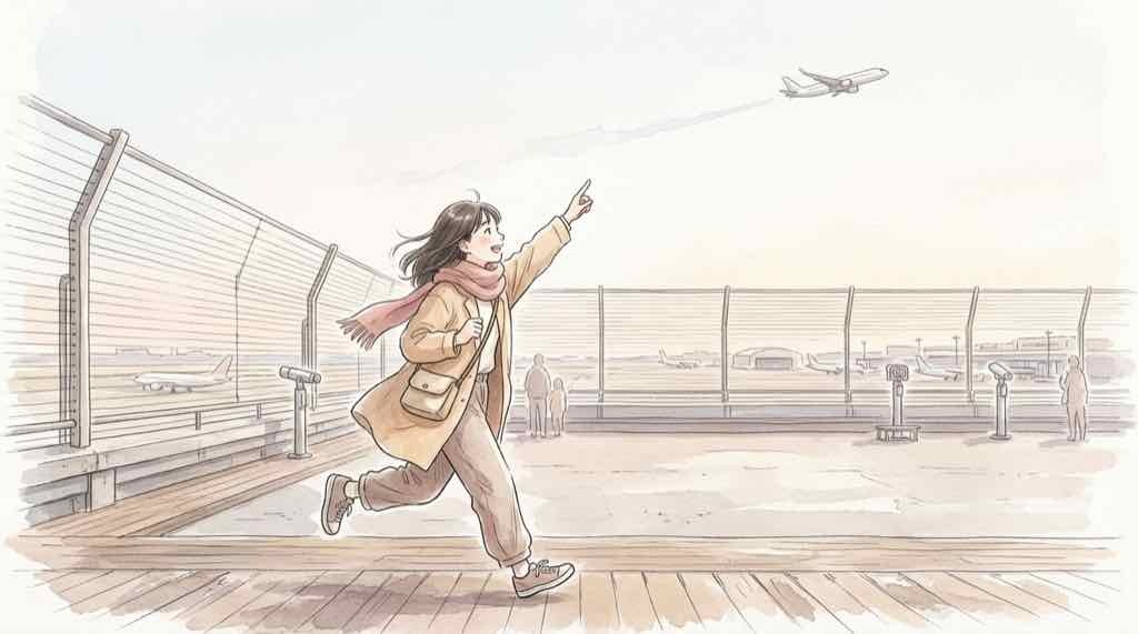 ANAちいかわジェットの最新情報を調べるイメージを表した水彩イラスト