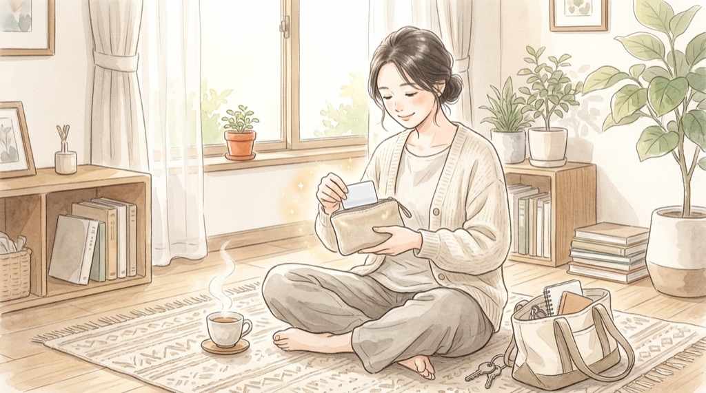 Googleウォレットにマイナンバーカードを追加する手順を表した、スマホと実物カードの水彩イラスト