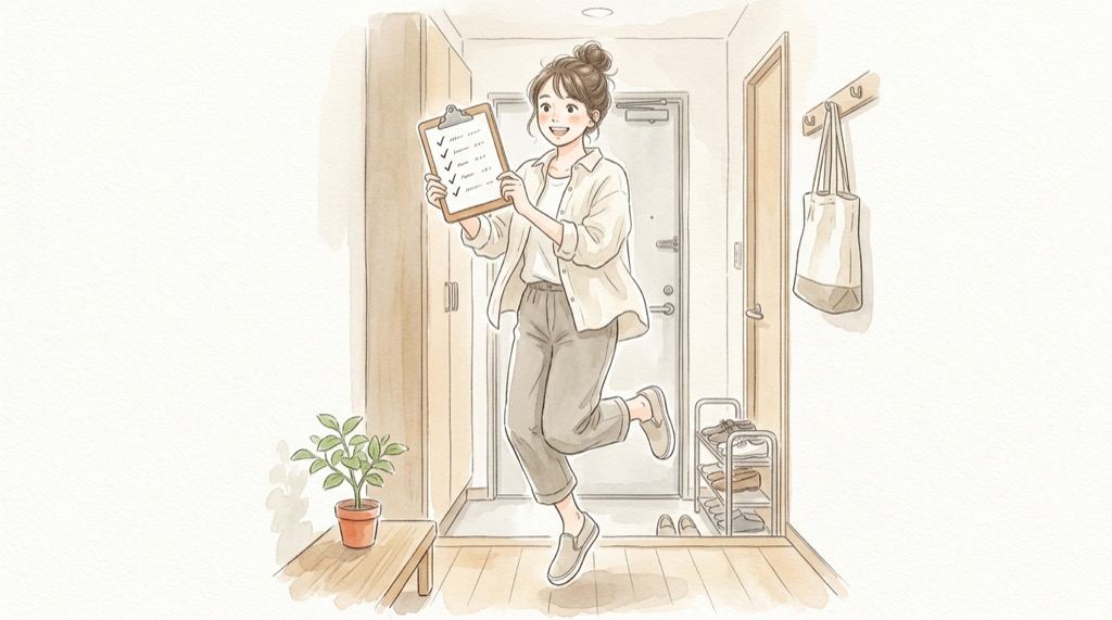 Androidのマイナンバーカードが追加できないときの確認ポイントを表した、スマホとチェックリストの水彩イラスト