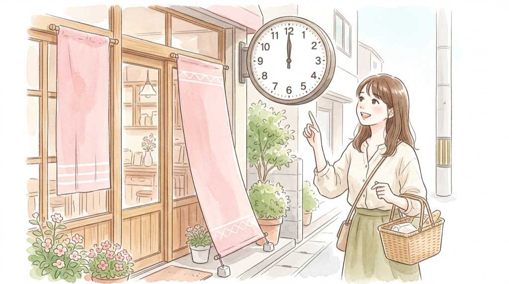 アベイル キティ 10月24日の発売時間と販売方法を確認する女性のイラスト