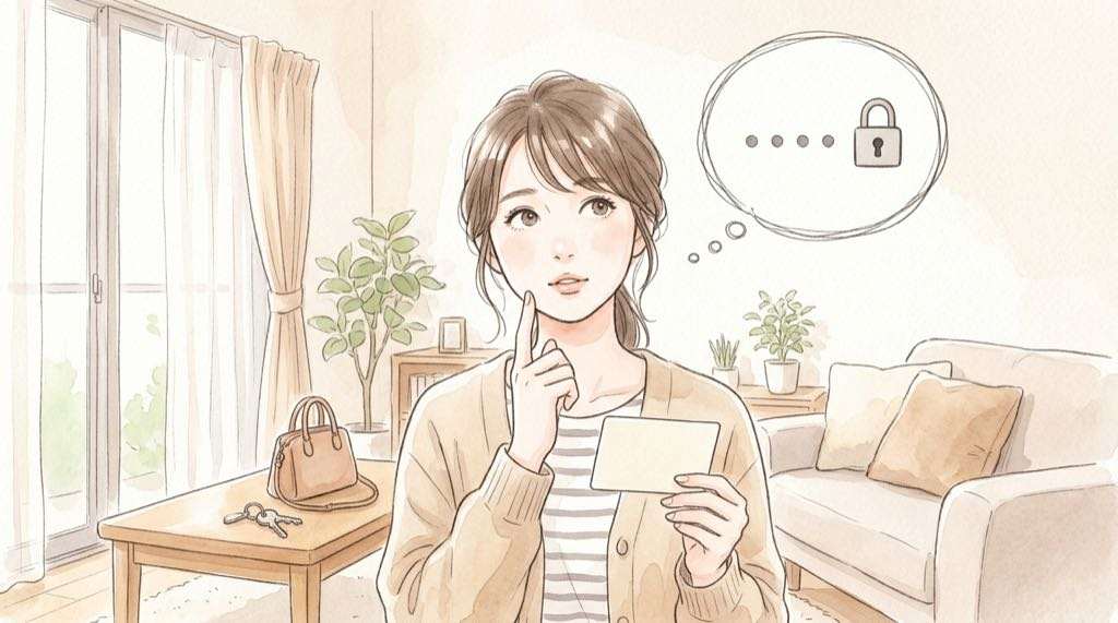 免許証の暗証番号とICチップ読み取りを確かめる手元