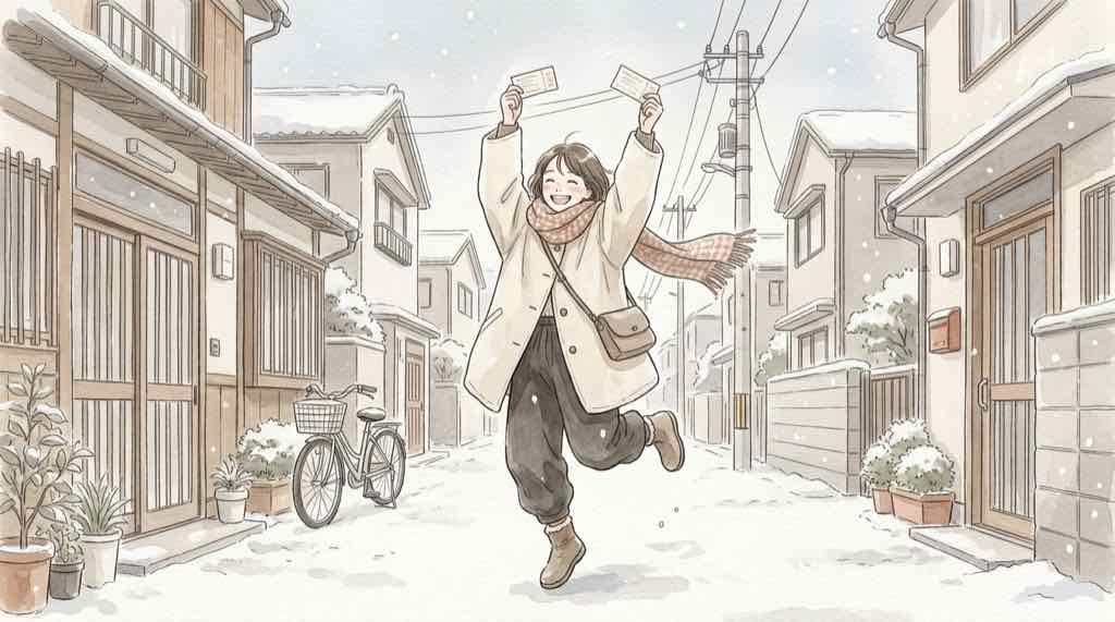 ちいかわパーク チケット アソビュー！の予約と当日券の注意点を示すイラスト