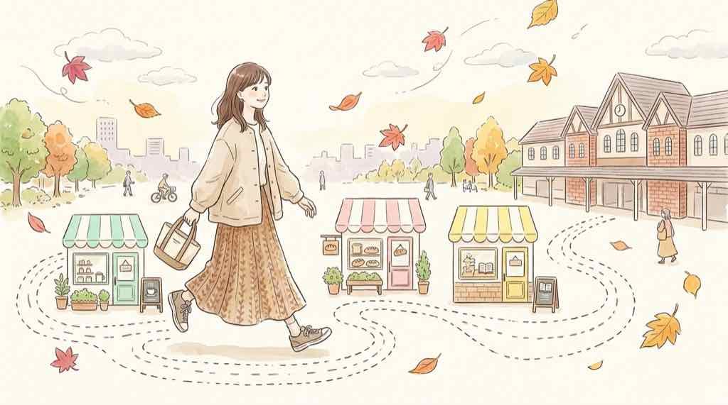 大阪駅周辺でちいかわ関連のお店を巡るイメージ、梅田エリアの周遊ルート