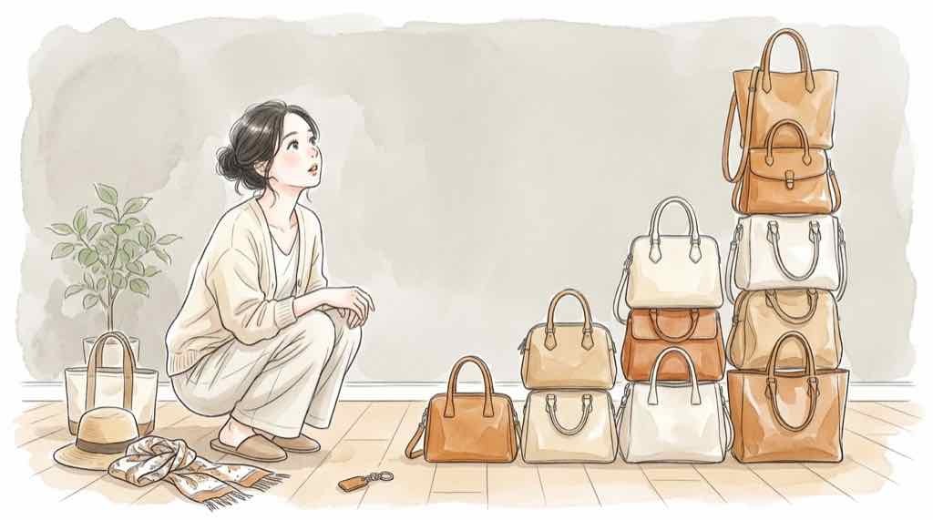 コーチ なぜ人気を売上データで読み解く、バッグと数字のイメージ