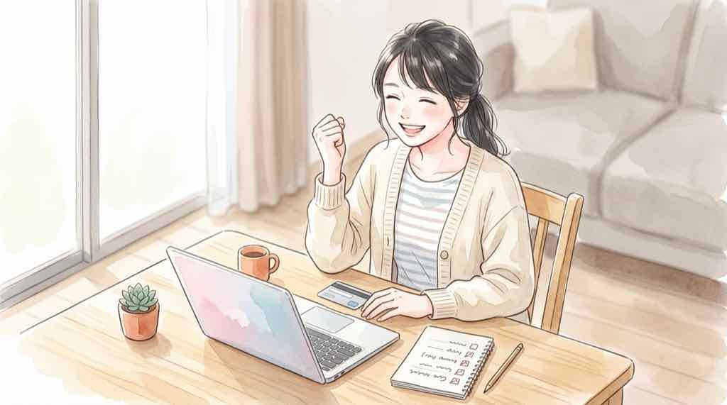 日本シリーズ チケット 取り方に備えてパソコンで会員登録とログイン確認をする様子