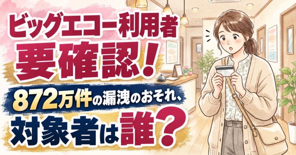 第一興商の情報漏洩で自分が対象かを確認して対策する女性のイラスト