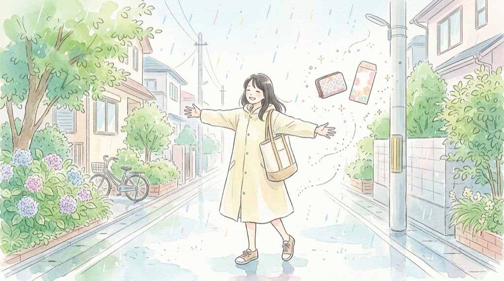 代官山蚤の市2026の持ち物と現金や雨具を準備する様子