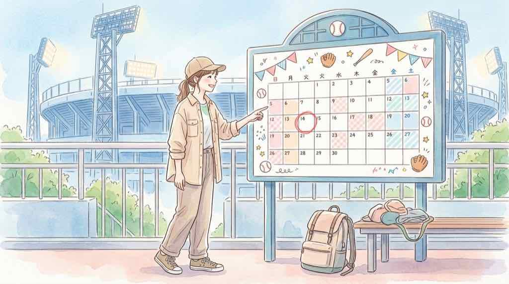 ドジャース次戦はいつ?ブルワーズ戦の第1戦の日程を示す野球場の水彩イラスト